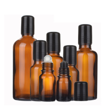 5ml 10ml 20ml 30ml 50ml 100ml amber glass roll on bottle for aroma perfume essential oil with Roller Balls